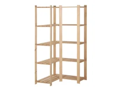 Prateleira*Mobikasa Estante de canto com 5 níveis organizador de armazenamento estante para cozinha sala de estar porão uso interno 170 cm pinho 02_0000624 Natural claro