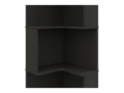 Online Merax Estante de canto moderna - 63,5 x 45 x 175 cm - com LEDs + 5 prateleiras - MDF - preta Preto