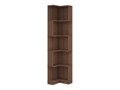 Merax Estante de canto moderna - 63,5 x 45 x 175 cm - com LEDs + 5 prateleiras - MDF - marrom^ Biblioteca