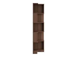 Merax Estante de canto moderna - 63,5 x 45 x 175 cm - com LEDs + 5 prateleiras - MDF - marrom^ Biblioteca
