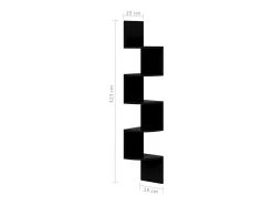 Prateleira|vidaxl Estante de canto p/ parede derivados madeira brilhante Preto