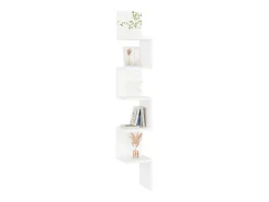 Prateleira|vidaxl Estante de canto p/ parede deriv. madeira 20x20x127,5 cm Branco