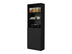 Prateleira|TuHome Estante de casa de banho em melamina com armário inferior e 3 prateleiras exteriores , 180.59 cm X 62.78 cm X 29.89 cm , Preto