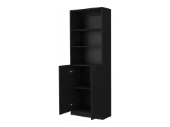 Prateleira|TuHome Estante de casa de banho em melamina com armário inferior e 3 prateleiras exteriores , 180.59 cm X 62.78 cm X 29.89 cm , Preto