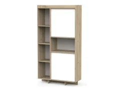 Prateleira| Estante de chumbo 2 portas 7 prateleiras 1 furo carvalho artesanal e Branco