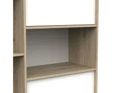 Prateleira| Estante de chumbo 2 portas 7 prateleiras 1 furo carvalho artesanal e Branco