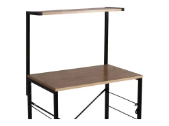 Prateleira* Estante de cozinha com 4 prateleiras, carvalho cambriano/preto, 76 x 123 x 40 cm Preto / Natural claro