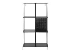Biblioteca|Loft24 Estante de escada com 4 prateleiras em MDF branco Preto