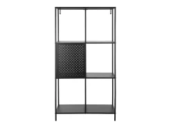 Biblioteca|Loft24 Estante de escada com 4 prateleiras em MDF branco Preto