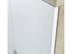 Móvel De Arrumação|Sapateira| Estante de escritório em artik e carvalho canadense 80x119x33 cm Branco
