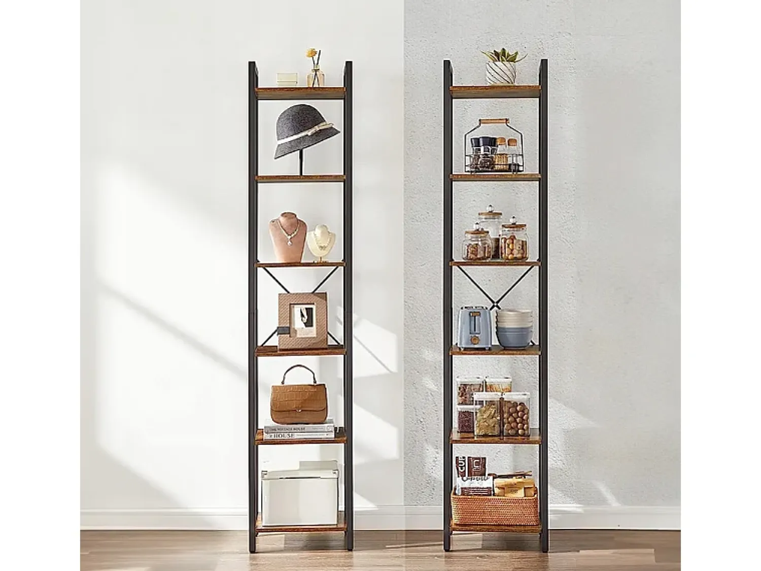ESTANTE DE ESCRITÓRIO PARA LIVROS BIBLIOTECA ALTA LOFT INDUSTRIAL COLUNA VINTAGE^ Prateleira