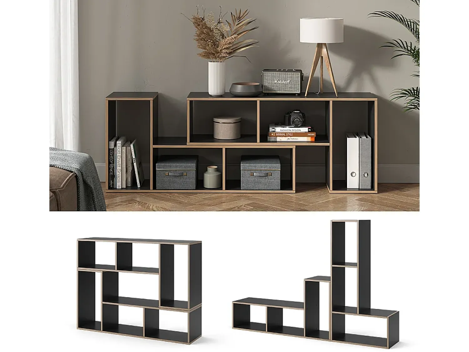 Prateleira|Vicco Estante de livros antracite 112.8x30x56.4 tetrix Cinza antracite
