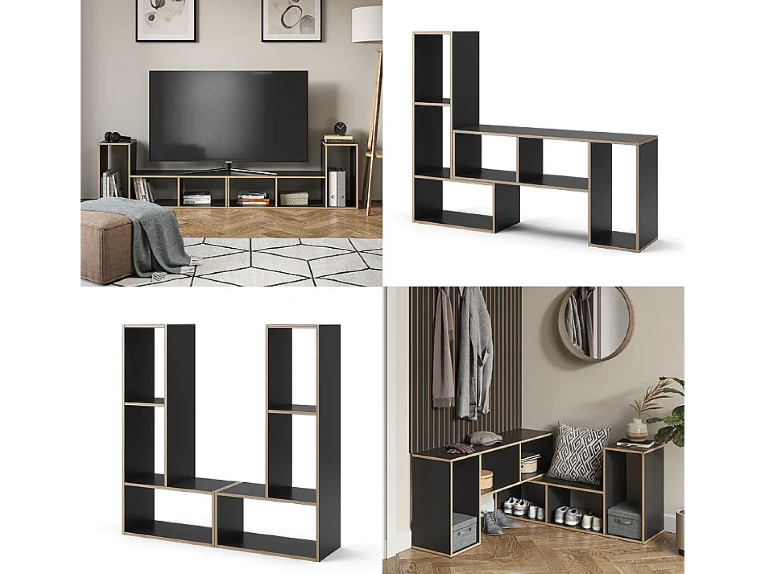 Prateleira|Vicco Estante de livros antracite 112.8x30x56.4 tetrix Cinza antracite