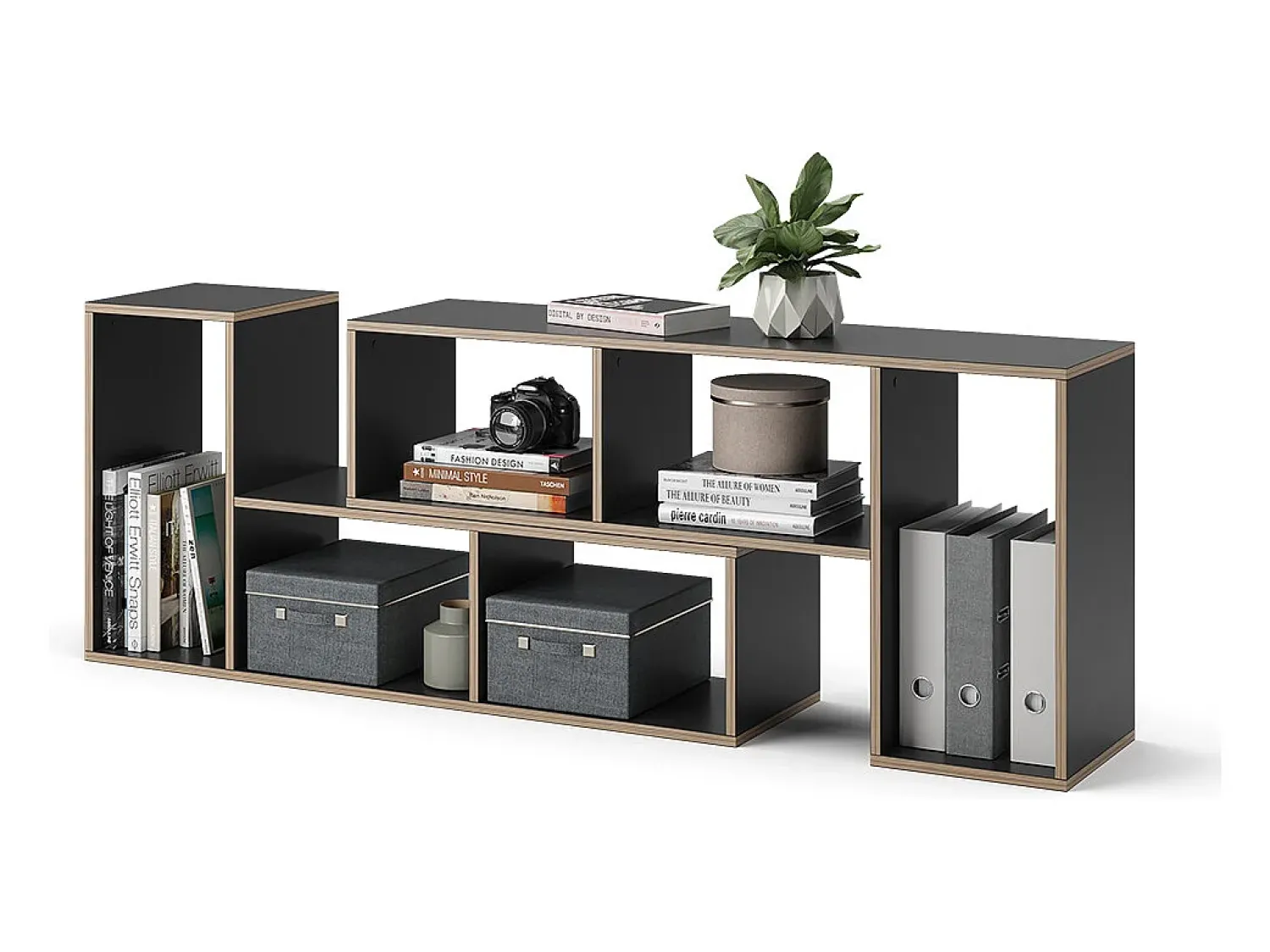 Prateleira|Vicco Estante de livros antracite 112.8x30x56.4 tetrix Cinza antracite