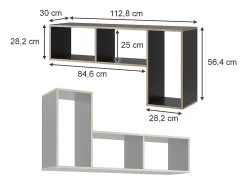 Prateleira|Vicco Estante de livros antracite 112.8x30x56.4 tetrix Cinza antracite