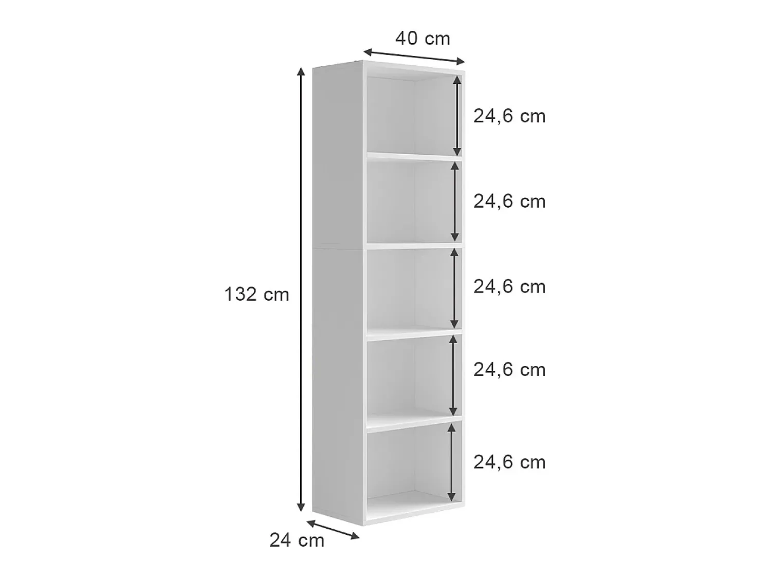 Prateleira*Vicco Estante de livros 40x24x132 bob Branco