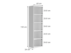 Prateleira*Vicco Estante de livros 40x24x132 bob Branco