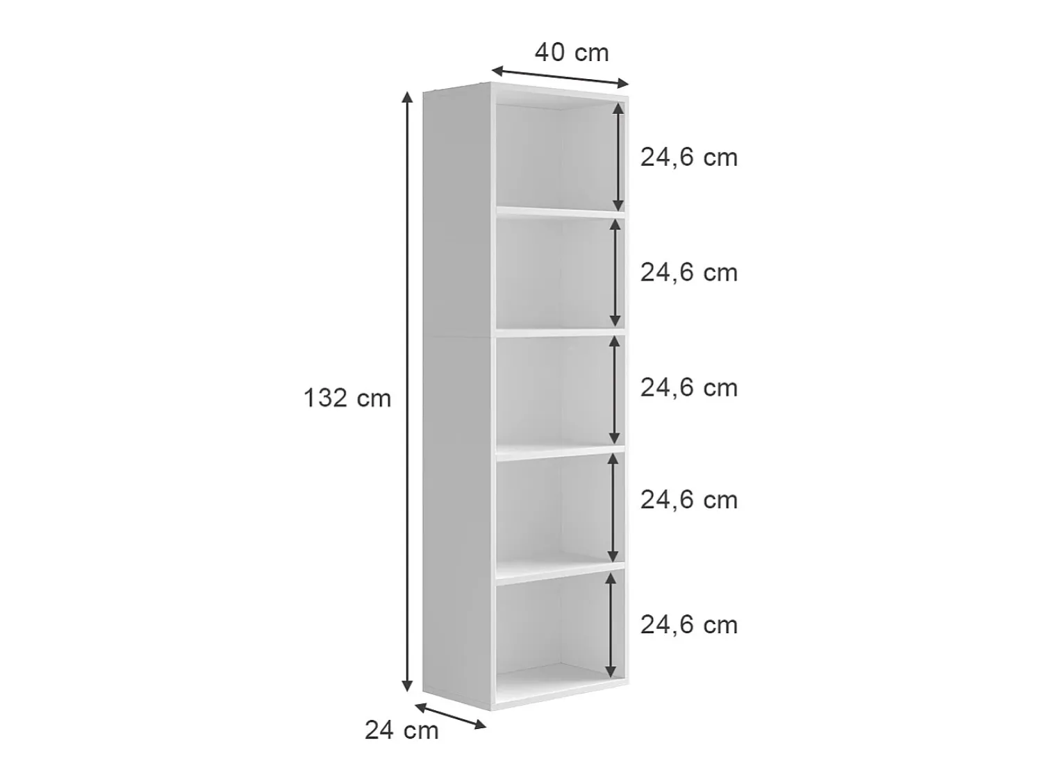 Prateleira*Vicco Estante de livros 40x24x132 bob Branco