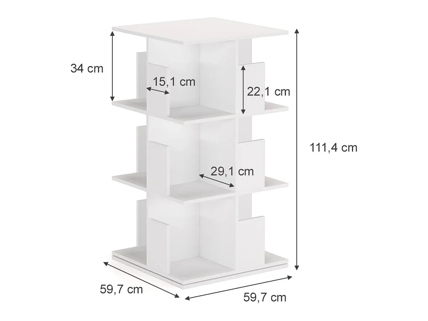 Hot Vicco Estante de livros 59.7x59.7x111.4 alfa Branco