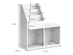 Vicco Estante de livros 72x30.9x79 luigi^ Prateleira