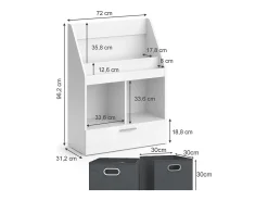 Sale Vicco Estante de livros 72x31.2x96.2 luigi Branco
