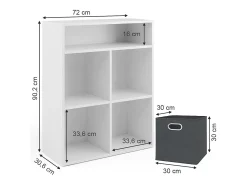 Vicco Estante de livros 72x30.6x90.2 Branco
