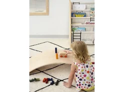 Estante de livros em contraplacado de pinho e tecido estampado Animais Montessori^ Biblioteca