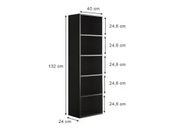 Prateleira*Vicco Estante de livros 40x24x132 bob Preto