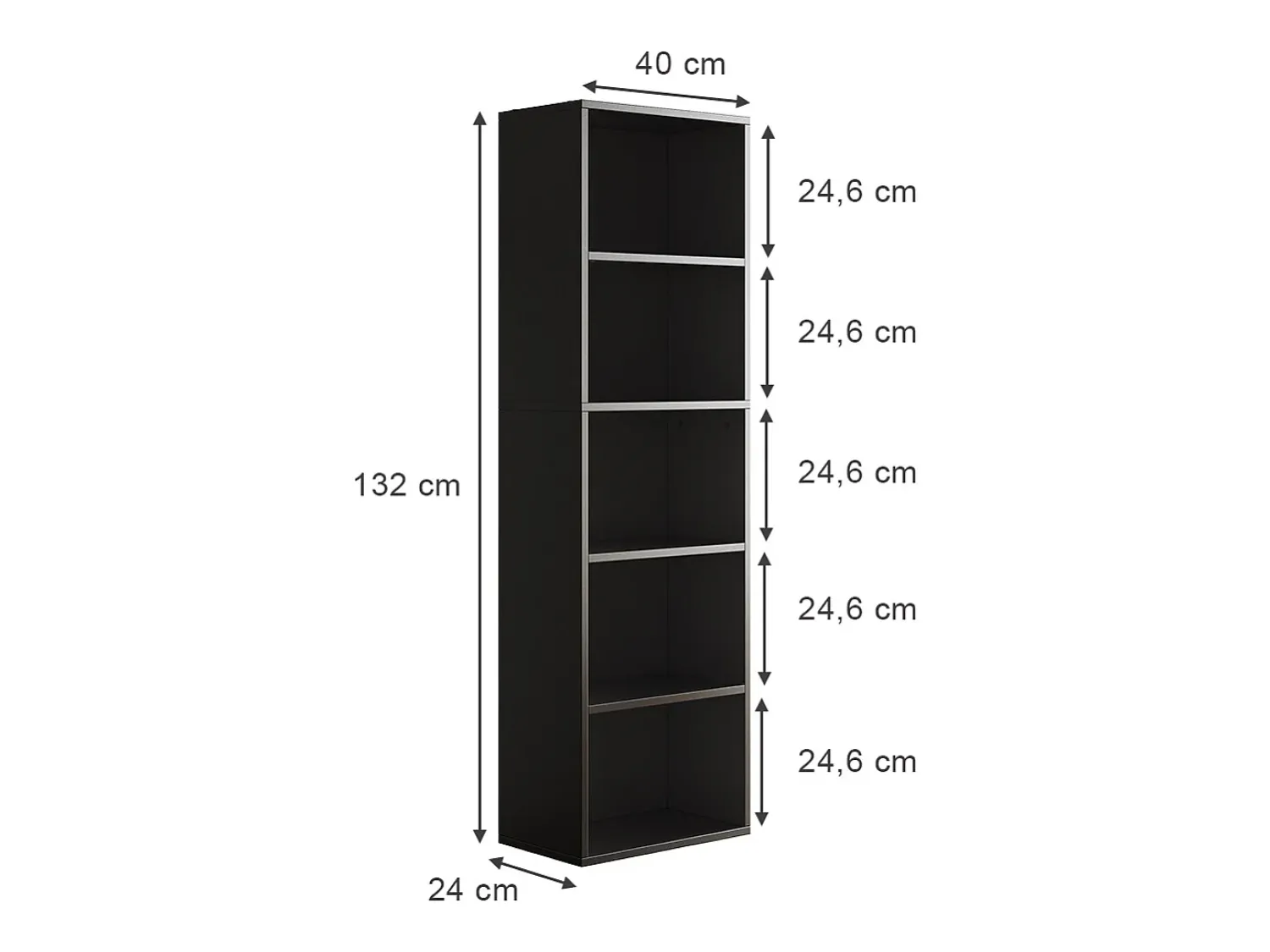 Prateleira*Vicco Estante de livros 40x24x132 bob Preto