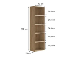 Prateleira*Vicco Estante de livros sonoma 40x24x132 bob Natural claro
