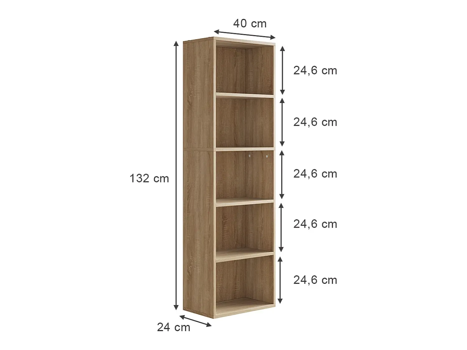 Prateleira*Vicco Estante de livros sonoma 40x24x132 bob Natural claro