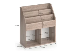 Prateleira*Vicco Estante de livros sonoma 72x30.7x79 luigi Natural claro