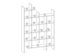 Concept-Usine Estante de madeira BOK Carvalho com 15 prateleiras 122x25,5x188 cm^ Prateleira