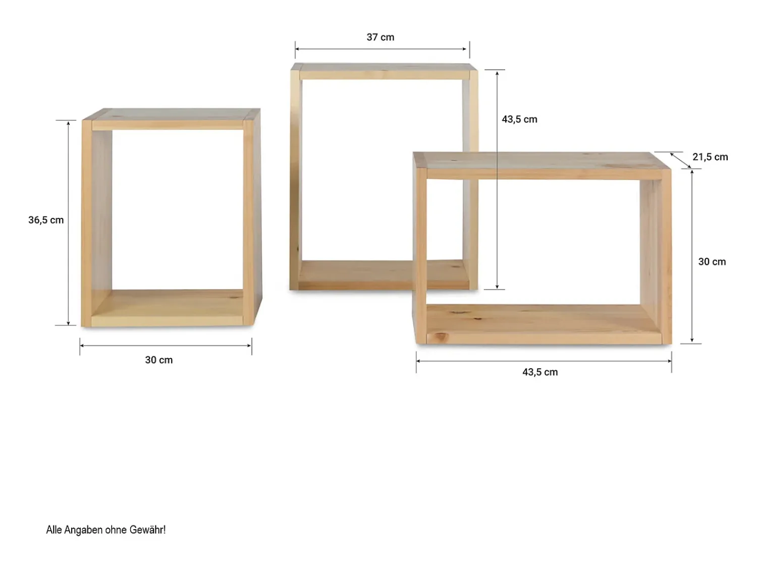 Prateleira| Estante de madeira 37x43.5x21.5 cm Natural Castanho