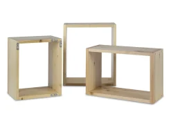 Prateleira| Estante de madeira 37x43.5x21.5 cm Natural Castanho