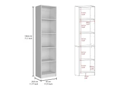 Prateleira*TuHome Estante de melamina Home Xs, com 5 prateleiras e design elegante , 180.59 cm X 45 cm X 29.89 cm , Branco