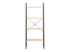 Prateleira| Estante de pé 4 prateleiras 56x35x140 cm -claro e preto PT804103 Castanho