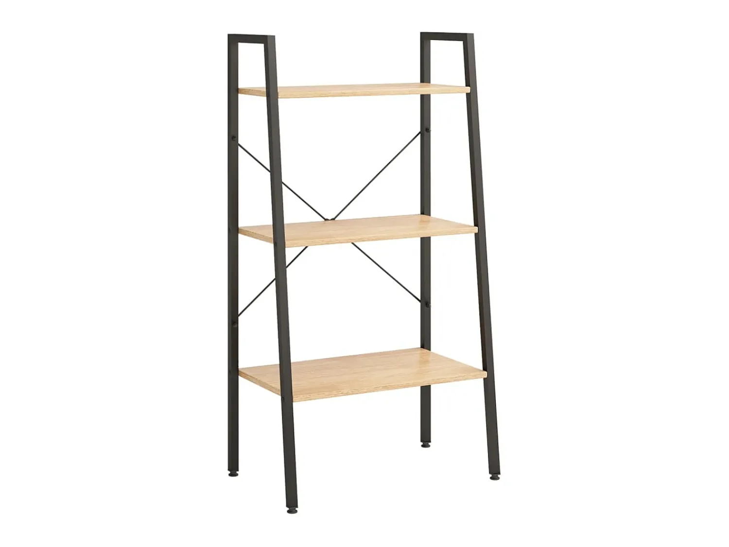 Estante de pé 3 prateleiras 56x35x108 cm -claro e preto PT475683^ Prateleira