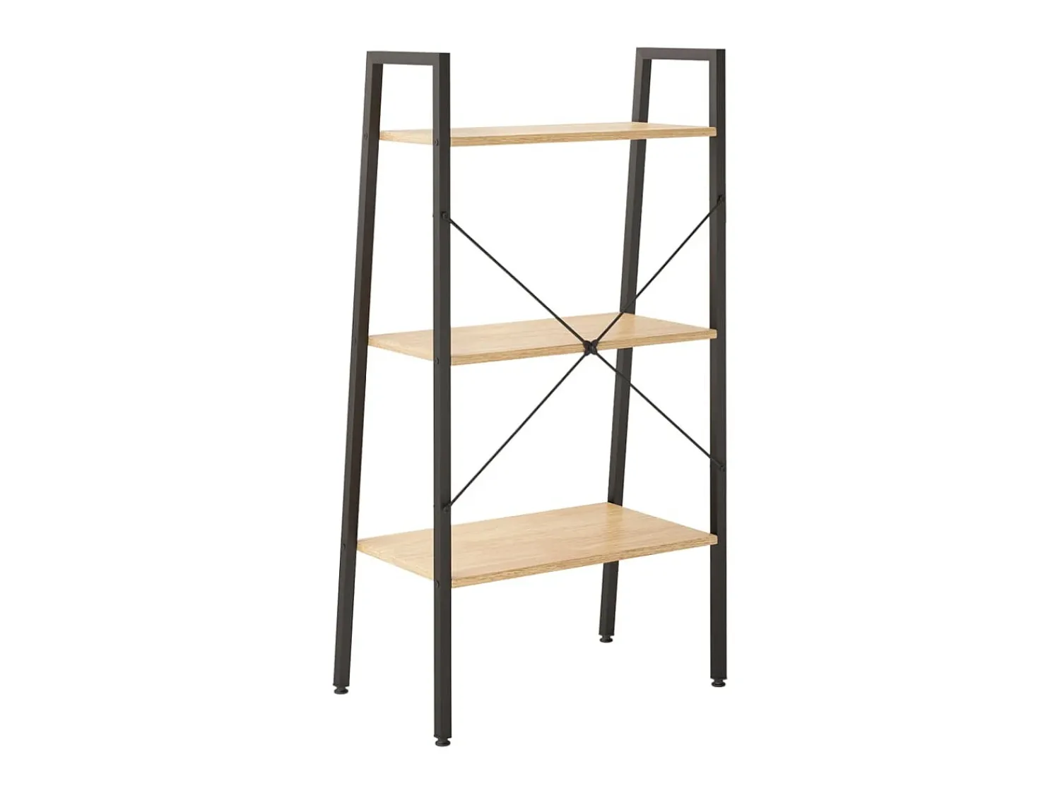 Estante de pé 3 prateleiras 56x35x108 cm -claro e preto PT475683^ Prateleira