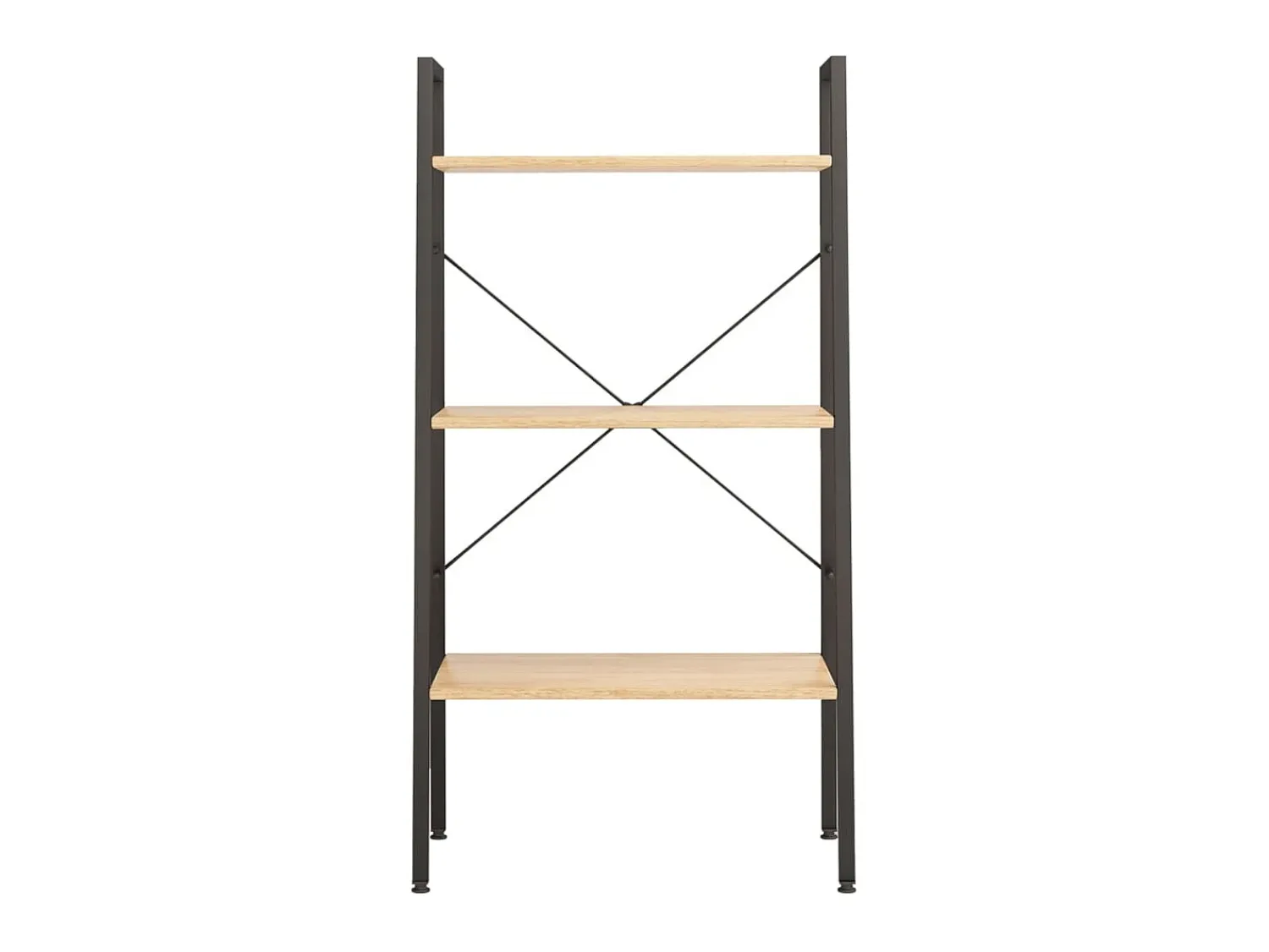 Estante de pé 3 prateleiras 56x35x108 cm -claro e preto PT475683^ Prateleira