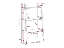 Prateleira|vidaxl Estante de pé 3 prateleiras 56x35x108 cm -escuro/preto Castanho