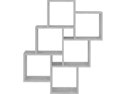 Estante de parede cúbica derivados de madeira cinza cimento PT964508^ Prateleira