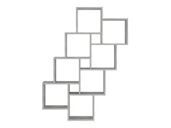 Estante de parede cúbica derivados de madeira cinza cimento PT702377^ Prateleira