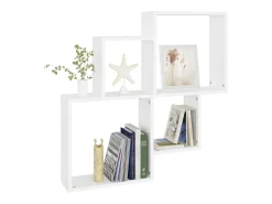 Prateleira| Estante de parede cúbica 80x15x78,5 cm deriv. de madeira PT370993 Branco