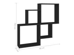 Prateleira*vidaxl Estante de parede cúbica 80x15x78,5 cm deriv. de madeira Preto