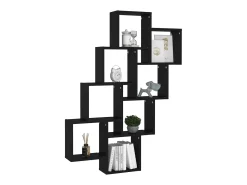 Prateleira| Estante de parede cúbica 90x15x119 cm deriv. madeira PT182934 Preto