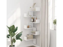 Prateleira| Estante de parede p/ canto 45x45x147 cm deriv. madeira PT962436 Branco