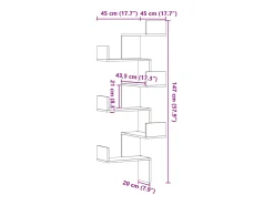 vidaxl Estante de parede p/ canto derivados madeira cimento^ Prateleira