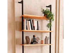 Prateleira| Estante de parede Rus Safir Oak 60x183x20 cm Preto