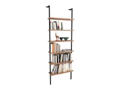 Prateleira| Estante de parede Rus Safir Oak 60x183x20 cm Preto